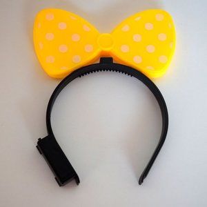 4/$20 - Disney Minnie Mouse Light Up Headband Yellow White Polka Dot Bow